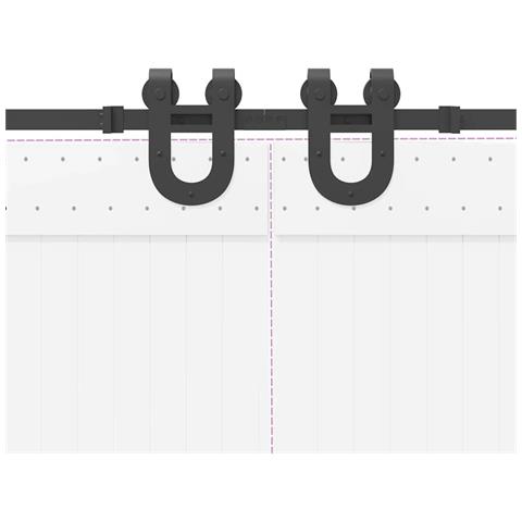 Kit di Binari per Porte Scorrevoli 400 cm Acciaio Nero - Foto 9