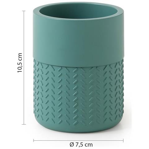 Portaspazzolini D’appoggio In Resina E Bambù Th98 Serie Thea Verde - Foto 2