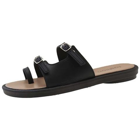 Ciabatte Da Donna Nere Con Cinturino A Dito, Compatibili Con Stile Estivo, Comode E Antiscivolo, Suola Morbida 2cm  S - Foto 1
