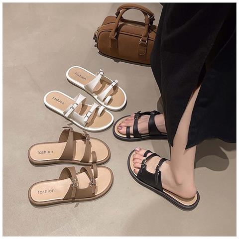 Ciabatte Da Donna Nere Con Cinturino A Dito, Compatibili Con Stile Estivo, Comode E Antiscivolo, Suola Morbida 2cm  S - Foto 3