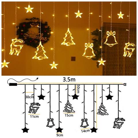 Catena Luminosa Led Natale Ghirlanda Natalizia 8 Modalità 3,5m - Foto 2