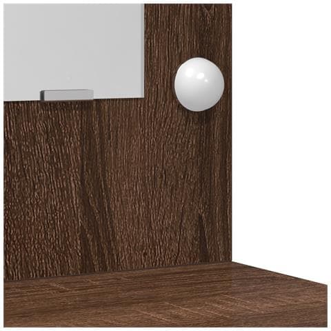 Tavolo da trucco con luci LED Rovere Marrone 78,5x41x135 cm - Foto 9