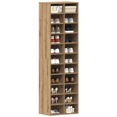 Scarpiera Rovere Artigianale 54x34x183 cm in Legno Multistrato - Foto 2