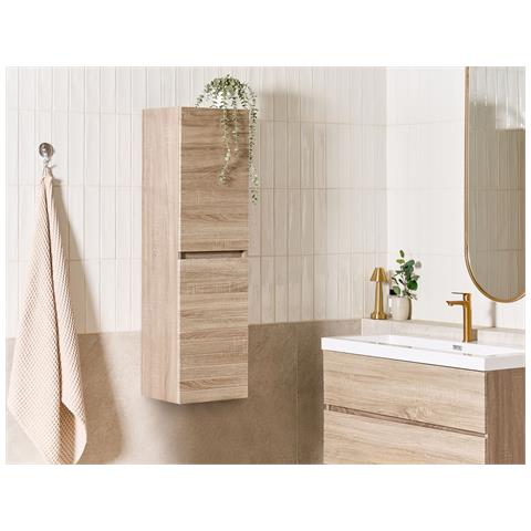 Armadio A Muro Per Il Bagno Urucu 35 Cm Marrone Chiaro - Foto 1