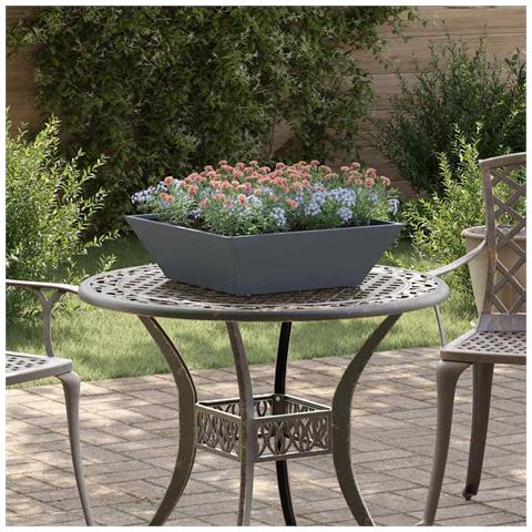 Vaso a Ciotola da Giardino Antracite 50 x 50 x 15 cm Acciaio - Foto 2