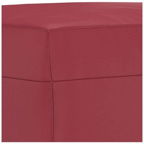 Set di Divani 3 pz con Cuscini Rosso Vino in Similpelle - Foto 9