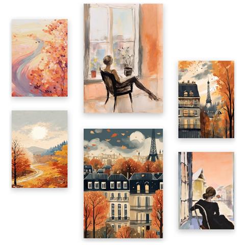 Set Di 6 Stampe Poster ""affascinante Nelle Donne"", Dipinti Decorativi Estetici Per Il Tuo Soggiorno, Camera Da Letto, Casa A3 & A4 Senza Cornice - Foto 1