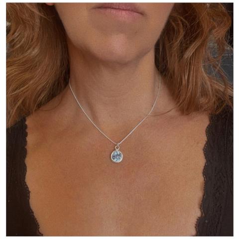 Collana Con Ciondolo In Cristallo Blu Sw - Foto 2