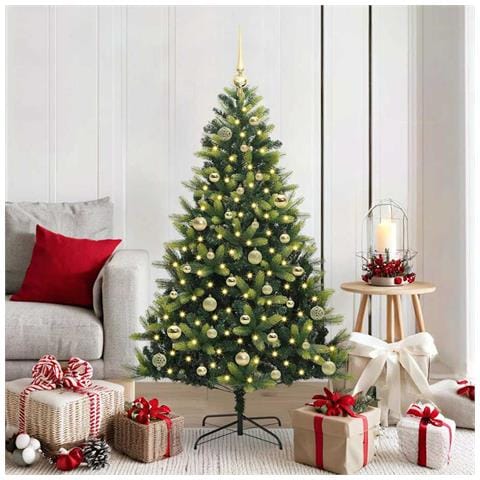 Albero di Natale Artificiale Pieghevole 150 LED Verde 150 cm - Foto 2