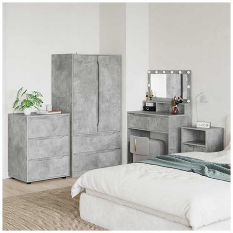 Armadio Grigio cemento 60 x 48 x 81 cm Legno multistrato - Foto 2
