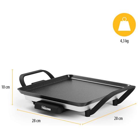 Griglia Da Tavolo Slim S - Una Superficie Di Cottura Di 28 X 28 Cm - Termostato Regolabile - Rivestimento Antiaderente - Vaschetta Raccogli Grasso Removibile - Foto 2