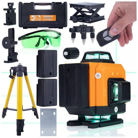 Livella Laser Orange Tiger Rot16l - 16 Linee 3d | Autolivellante, Ip54, 360° | Set Con Treppiede 43-120cm E Occhiali Protettivi - Foto 1