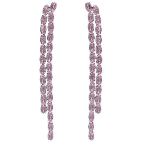 Orecchini Lunghi Doppi Rosa Chiaro - Foto 5