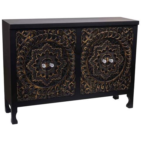 Credenza In Legno Con 4 Porte 100,5x26x70 - Foto 1