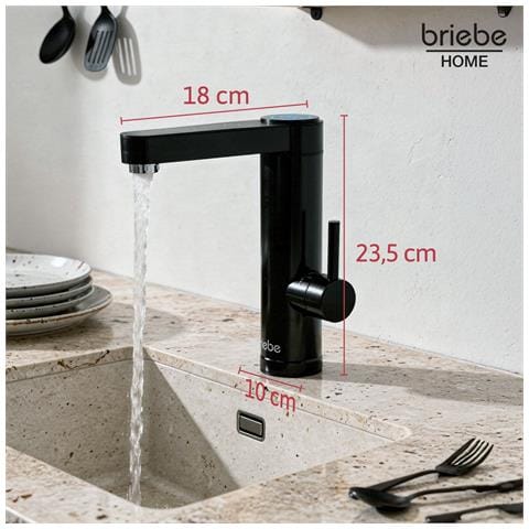 Ih1206 Rubinetto Elettrico Con Scaldabagno Istantaneo, Acqua Calda Subito Display, Inox 3600w Nero - Foto 8