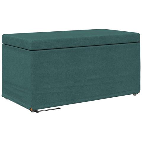 Pouf Verde Scuro 81 x 41 x 40 cm Tessuto e Legno Ingegnerizzato - Foto 1