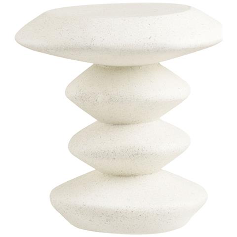 Tavolino Da Appoggio Blackburn In Fiberclay Bianco Forma Scultorea 43x39x45 Cm - Foto 1