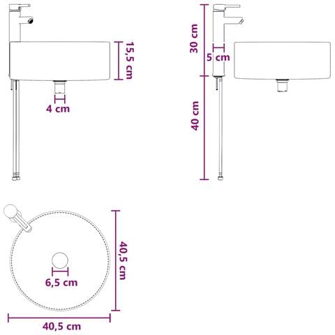 Mobile lavabo da parete Bianco Lucido 49 x 44,5 x 65,5 cm - Foto 8
