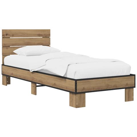 Struttura letto con testata Rovere Artigianale 80 x 200 cm - Foto 1