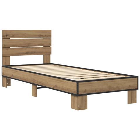 Struttura letto con testata Rovere Artigianale 80 x 200 cm - Foto 2