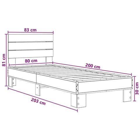 Struttura letto con testata Rovere Artigianale 80 x 200 cm - Foto 7