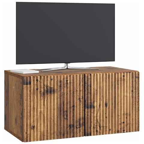 Mobile Porta TV da Muro Legno antico 59,5 x 31 x 30 cm - Foto 2
