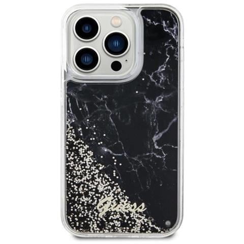 Guess Guhcp14llcsgsgk Custodia Per Iphone 14 Pro 6,1 Nera /nera Effetto Liquid Glitter Marble - Foto 1