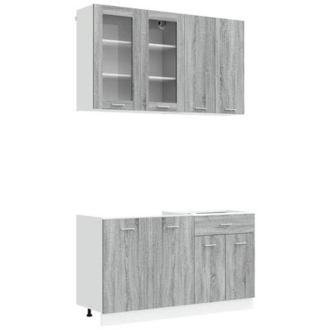 Unità Cucina LYON 4 pz Sonoma grigio Legno ingegnerizzato - Foto 1