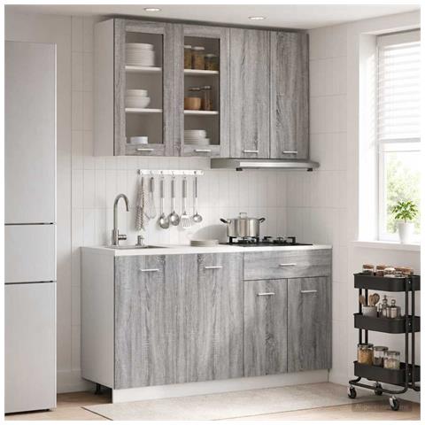 Unità Cucina LYON 4 pz Sonoma grigio Legno ingegnerizzato - Foto 2
