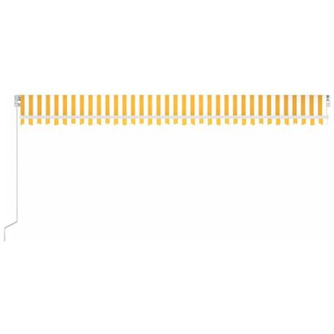 Tenda da Sole Retrattile Manuale LED 600x350 cm Giallo Bianco - Foto 2