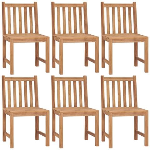 Sedie da Giardino 6 pz con Cuscini in Legno Massello di Teak - Foto 10