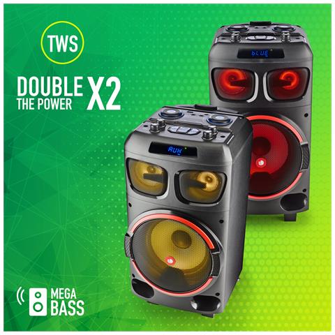 WILDDUB ZERO Cassa Bluetooth Altoparlante Feste Potente, Party Speaker Portatile 120W, Microfono incluso, Luci - Foto 2