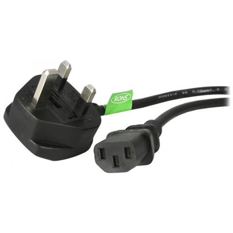 Cavo di alimentazione per PC da BS 1363 a C13 1m, Cavo di alimentazione AC del Regno Unito 18AWG, 10A 250V, cavo di ricambio, cavo del bollitore /cavo di corrente UK, cavo di alimentazione TV - Foto 1