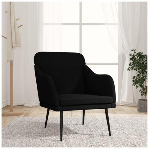 Poltrona Nera 63x76x80 Cm In Tessuto - Foto 6