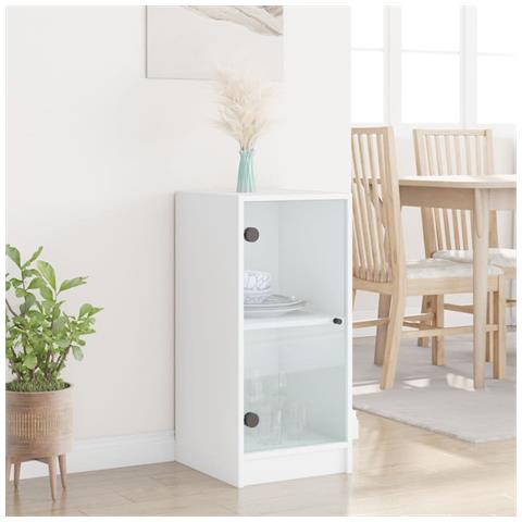 Mobile Con Ante In Vetro Bianco 35x37x75,5 Cm - Foto 3