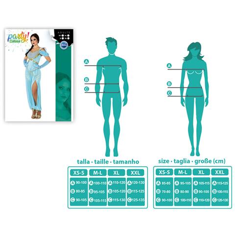 Costume Principessa Araba Azzurro Fantasia Xl - Foto 7