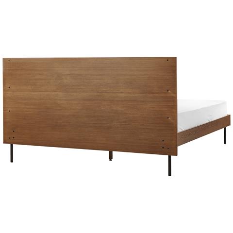 Letto Matrimoniale Legno Marrone Scuro 160 X 200 Cm Libermont - Foto 2