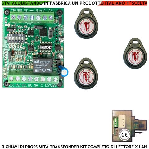Chiave Di Prossimità Transponder Uscita Relè Contatto C.nc.na 1ax24v Funzione Impulsiva O Bistabile 3 Chiavi Alimentaz - Foto 1