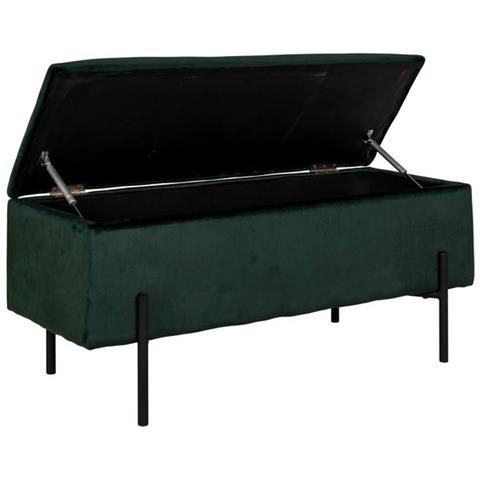 Panca Con Portaoggetti Watford - Verde - Poliestere - 36,5x95x46 Cm - Foto 4