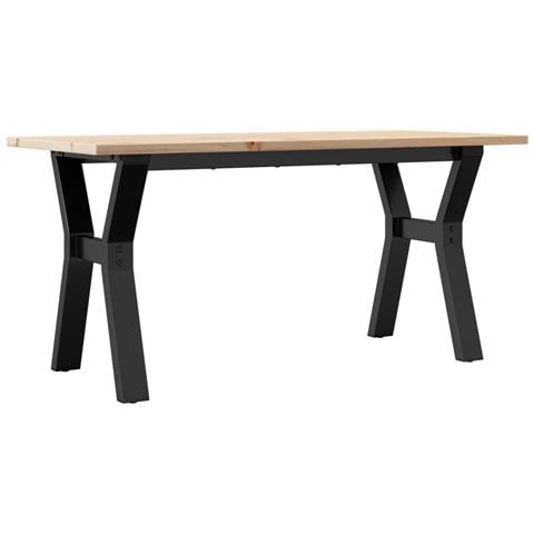 Tavolino Salotto Telaio A Y 100x50x45cm Massello Pino E Ghisa - Foto 2