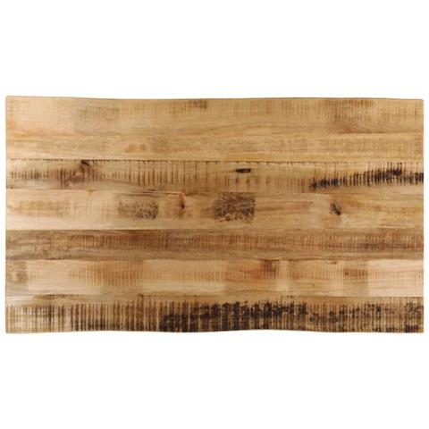 Piano Tavolo Bordi Vivi 120x60x2,5 cm Legno di Mango Grezzo - Foto 1