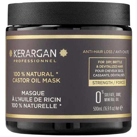 Maschera Capillare Anti-caduta Con Olio Di Ricino - Trattamento Intensivo Per Capelli Secchi E Fragili - Arricchito Con Aloe Vera - Senza Solfati, Ogm, Oli Minerali - 500ml - Foto 1