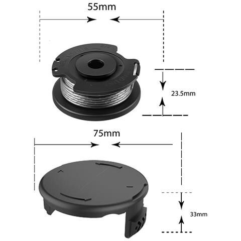 Set Di Copertura Bobina E Filo Di Ricambio Per Decespugliatori Bosch Easy Grasscut 18-230 - Foto 2