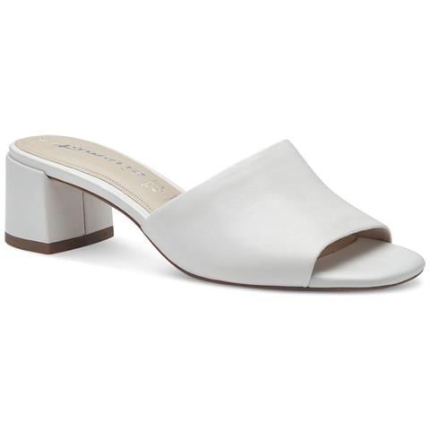 White Casual Open Mules Ciabatte Pelle Scarpe Donna Bianco Eu 39, 1-27204-42 100 - Foto 1