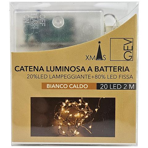 Serie Luci Led Natale Luce Calda A Batteria - Foto 1