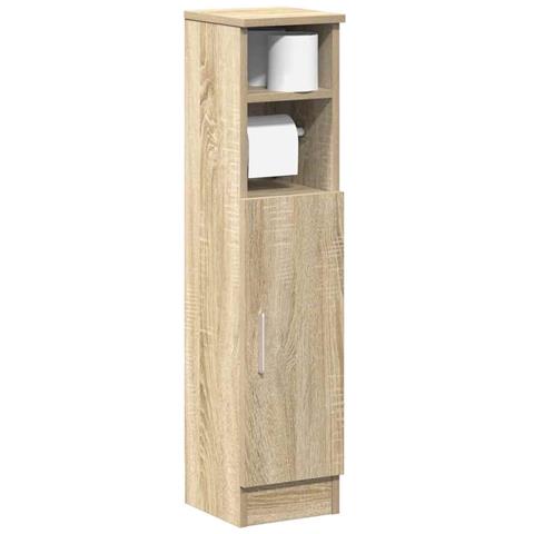 Mobile Da Bagno Con Portarotolo Rovere Sonoma 20,5x22x90 Cm - Foto 1