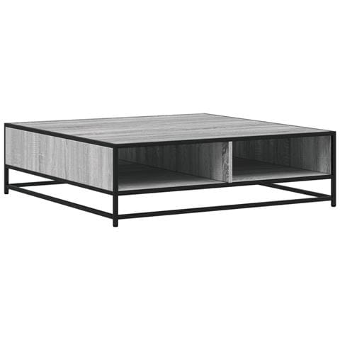 Tavolino Grigio Sonoma 100x100x30 Cm In Truciolato E Metallo - Foto 2
