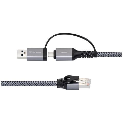 MC-RJ45USBC-05 adattatore per inversione del genere dei cavi USB-A / USB-C RJ45 Nero - Foto 2