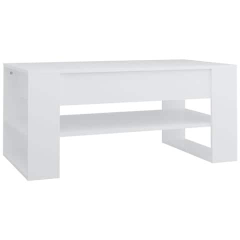 Lusso Casadino -  Tavolino Da Salotto Bianco 102x55x45 Cm In Legno Multistrato - Foto 1