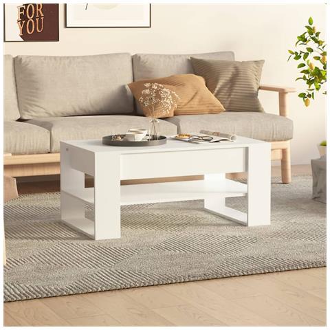 Lusso Casadino -  Tavolino Da Salotto Bianco 102x55x45 Cm In Legno Multistrato - Foto 7